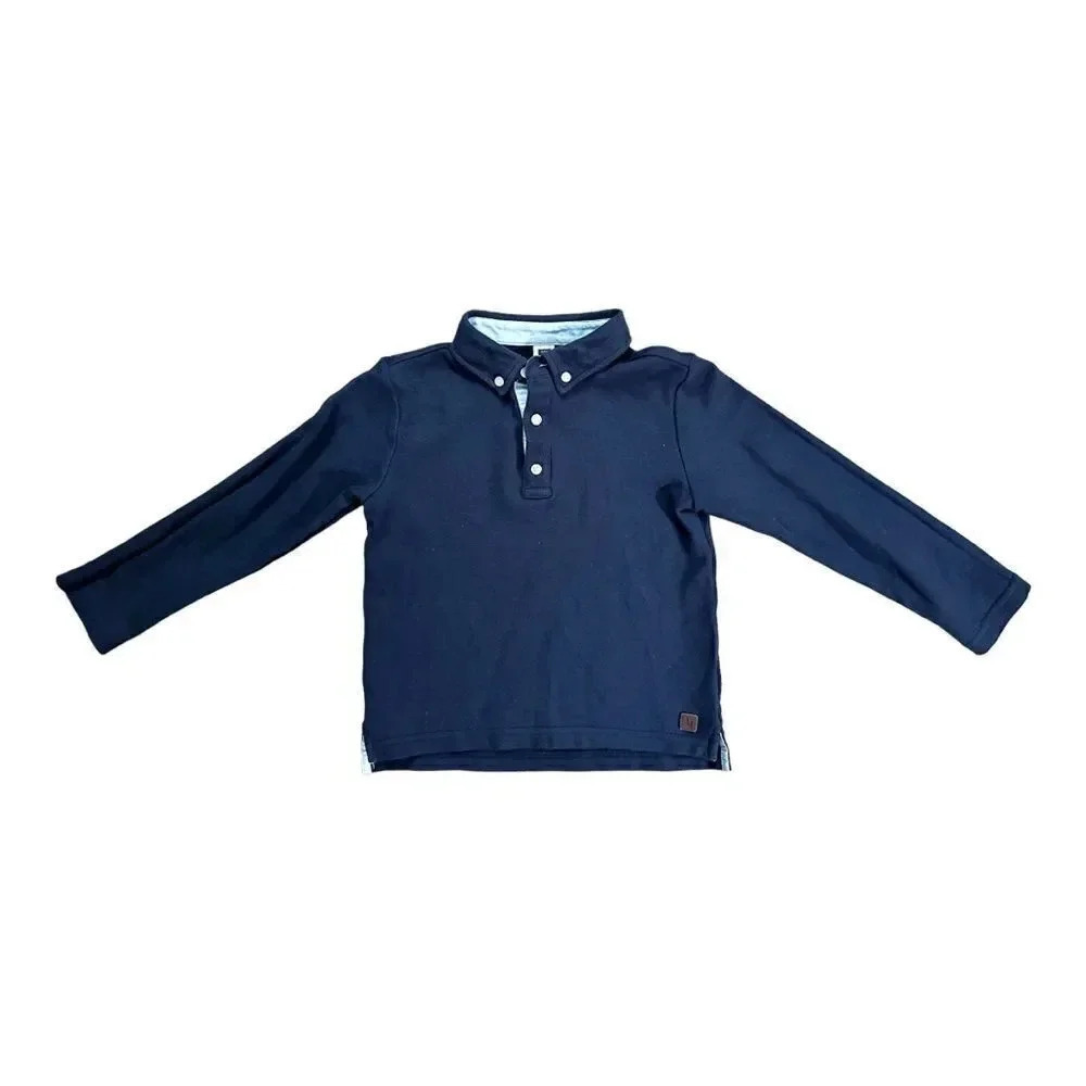 Janie & Jack | Navy Long Sleeve Polo (5) 💙